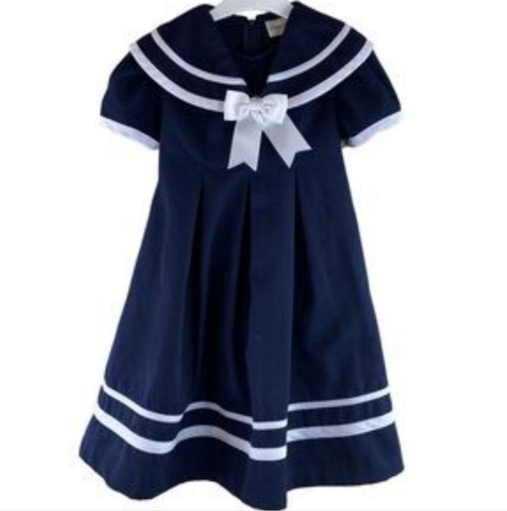 Rare Editions Girls Sailor Navy Dress